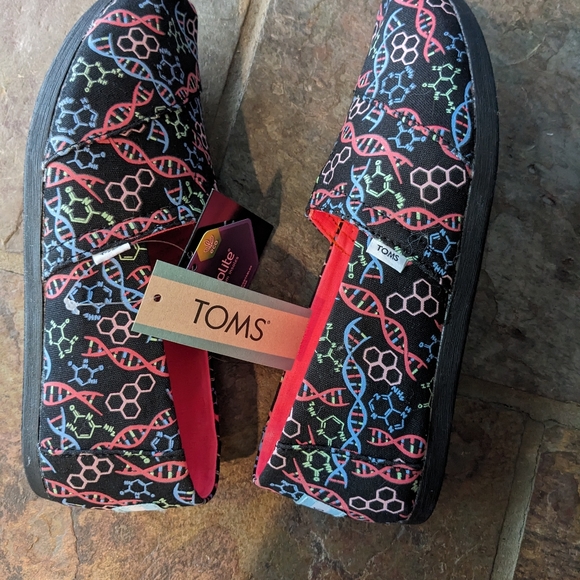 Toms Alpargata NWT&B Black Glow in the Dark DNA Canvas shoe Size 5.5 Women's - Picture 12 of 16